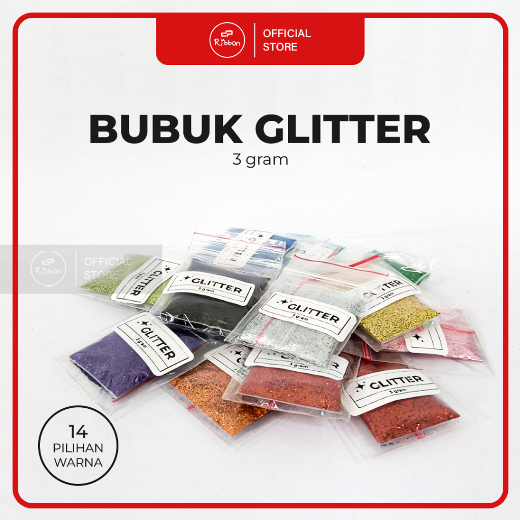 Glitter Serbuk 3 Gram Powder Gliter Kelap Kelip 3 gr Bubuk Berkilau Blink Sparkle Kerajinan Tangan Craft