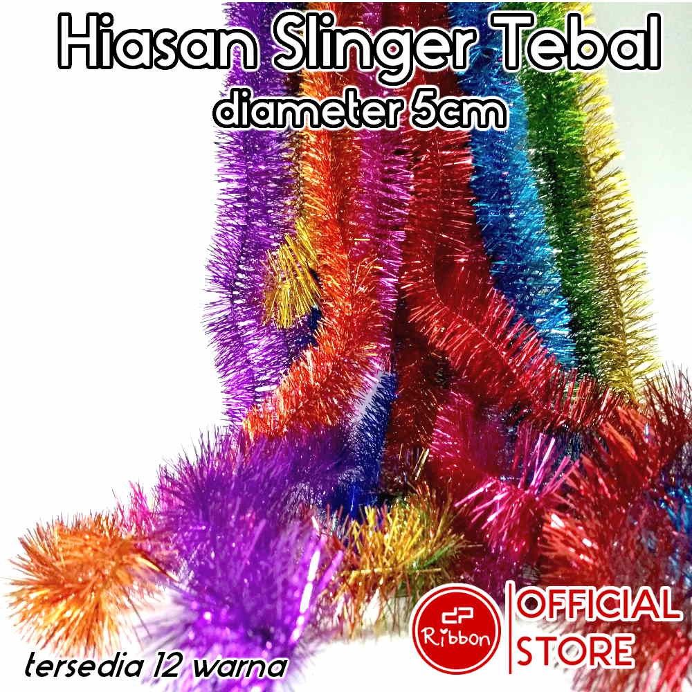 Hiasan Slinger Tebal Polos Diameter 5cm  Dekorasi Tinsel Pesta Hantaran Parcel Ulang Tahun Natal