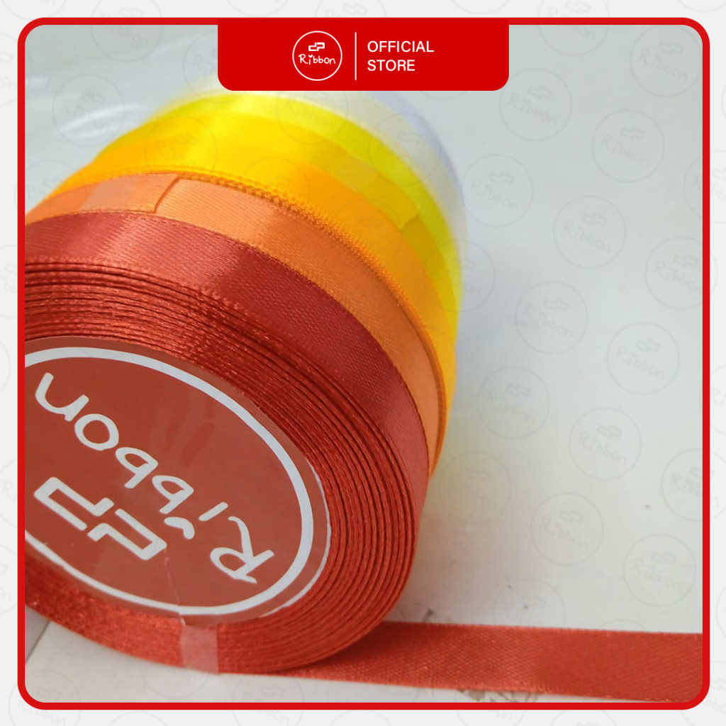 1 Roll Ribbon Pita Satin 1/2″ 1.3cm Saten 1/2″Inch  Kain Polos Souvenir Garmen Parcel