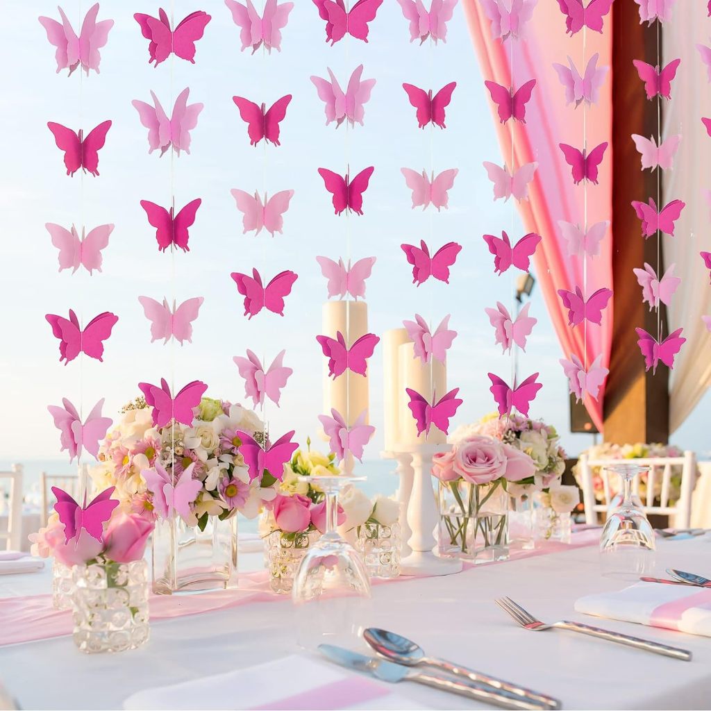 1 Set Hiasan 3D Kupu-Kupu Kertas Hanging Paper Garland Wedding Party Decoration Gantung Dekorasi Pesta Ulang Tahun Bunting Banner